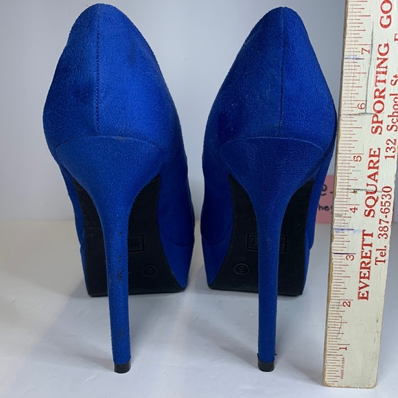 Beverly Blue Suede Pumps Size 8 Charlotte Russe - Picture 9 of 16